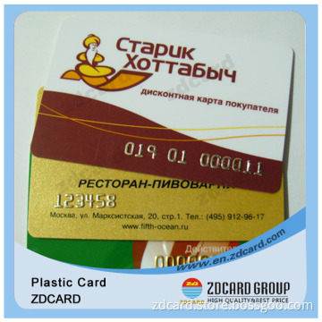 PVC Embossed Number Card Silver or Golden Embossing Number Card